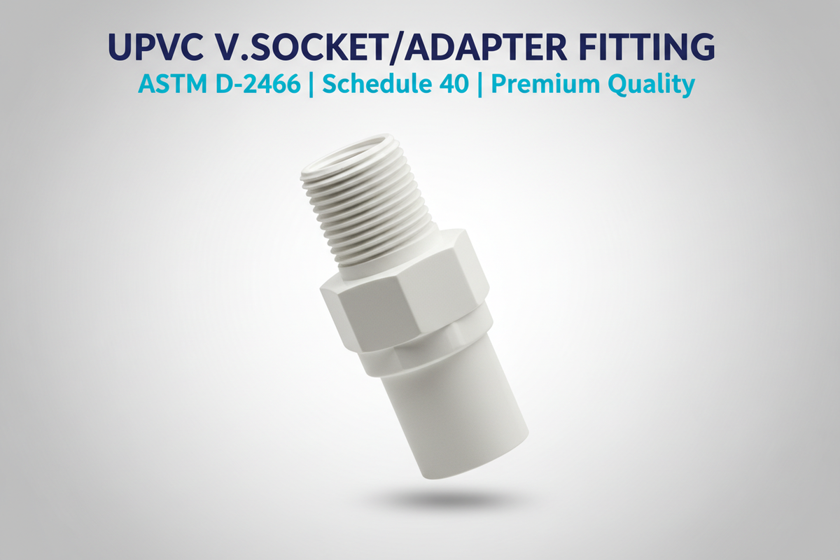 UPVC V.Socket/Adapter Fitting - ASTM D-2466 Schedule 40 Premium Quality