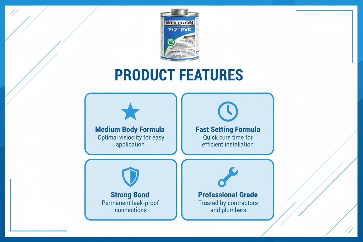 Product features - Medium Body Formula, Fast Setting, Strong Bond, Professional Grade