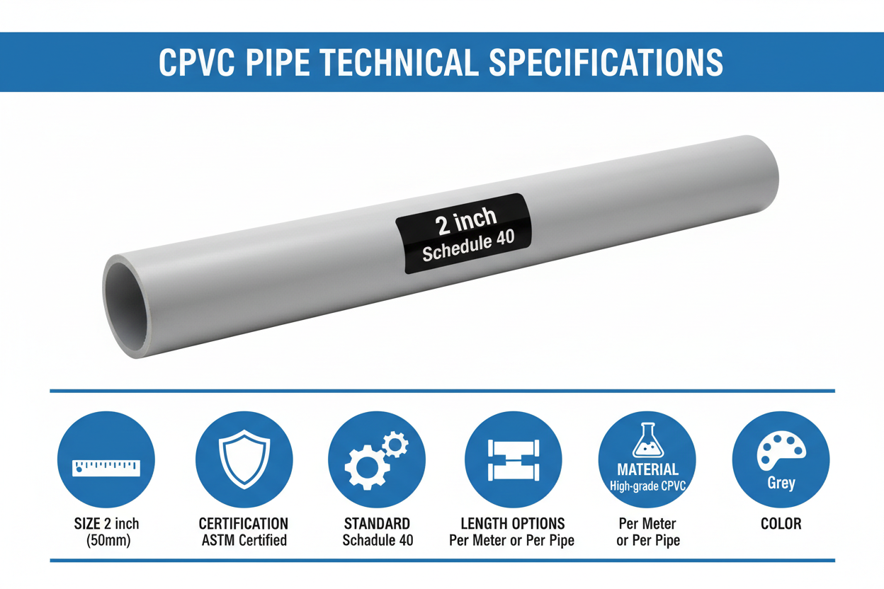 2 inch CPVC Schedule 40 Technical Specifications