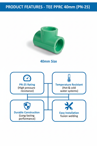 Tee PPRC PN-25 40mm Product Features