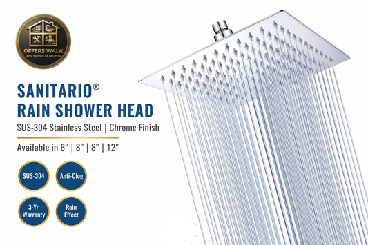 Sanitario Rain Shower Hero Banner — Offers Wala