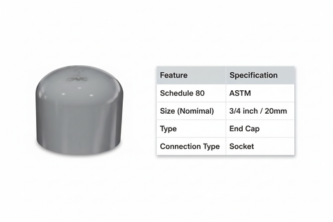 CPVC End Cap Technical Specifications - Schedule 80, ASTM Standard