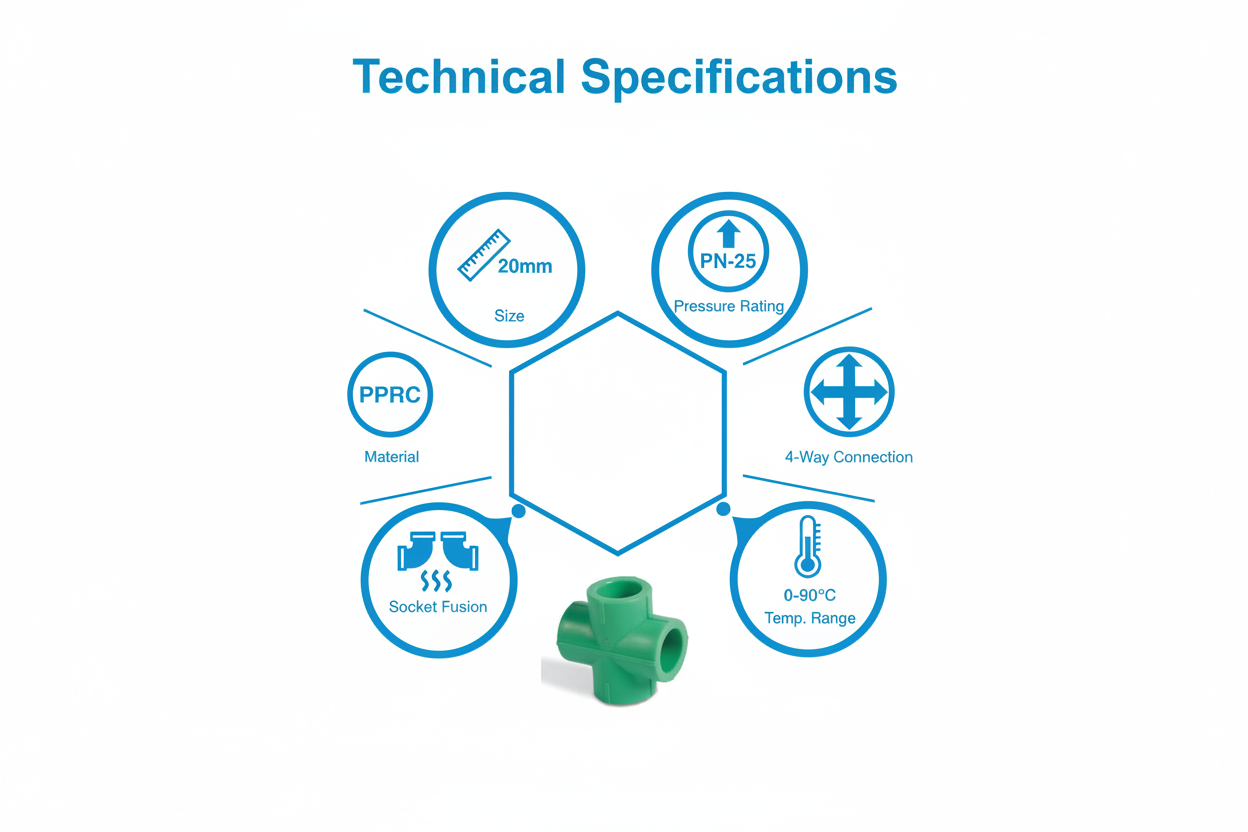Cross Tee PPRC PN-25 20mm Technical Specifications