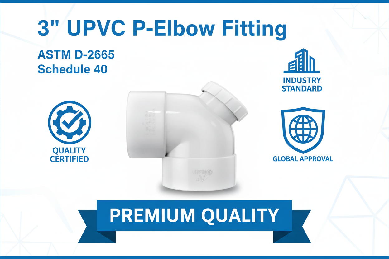 UPVC P-Elbow Fitting - ASTM D-2665 Schedule 40 Premium Quality