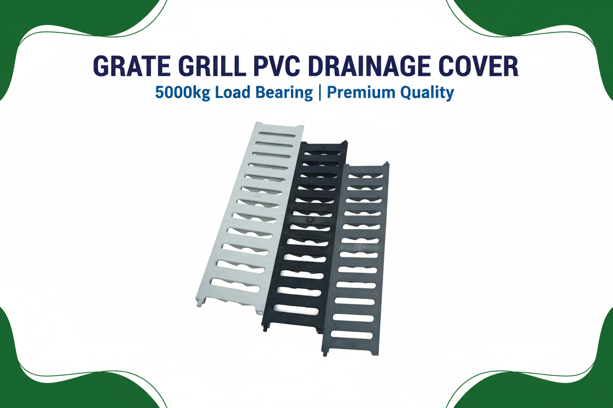 GRATE GRILL Banner - White Black Grey PVC Drainage Covers - Premium Quality