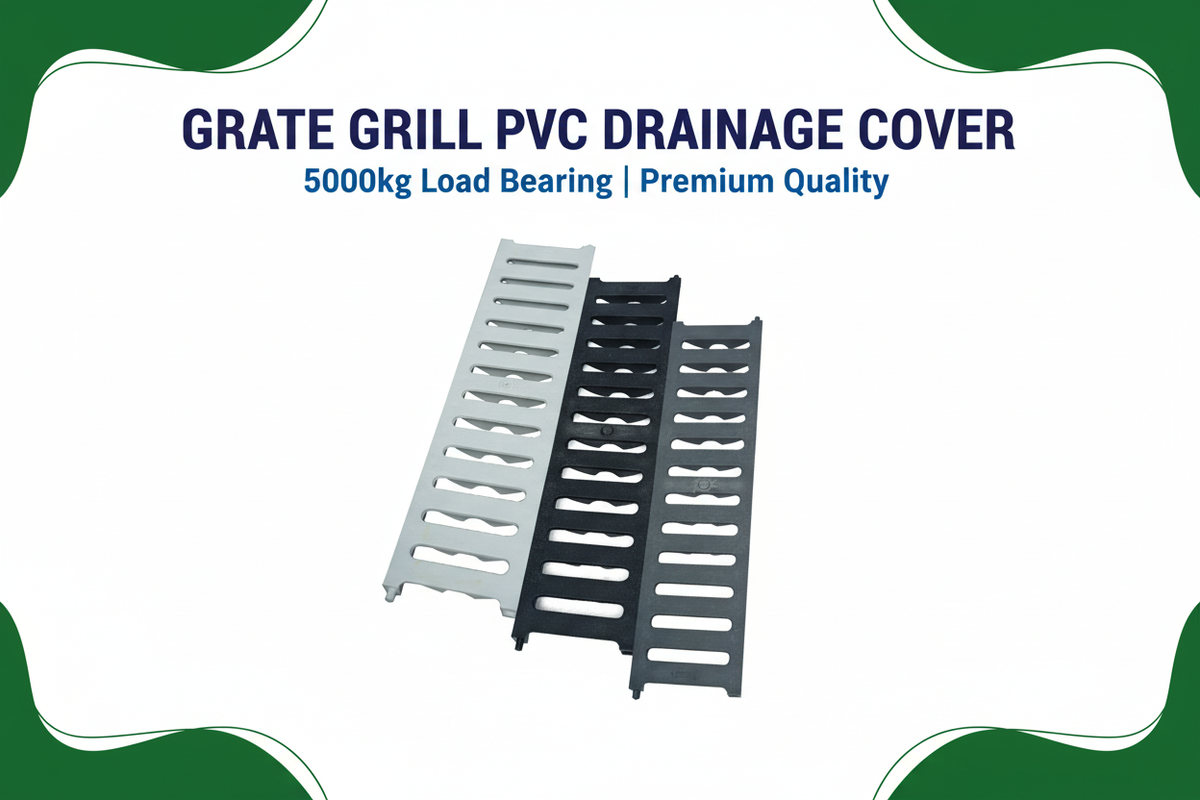 GRATE GRILL Banner - White Black Grey PVC Drainage Covers - Premium Quality