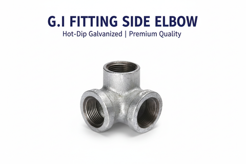 G.I Fitting Side Elbow product banner - hot-dip galvanized side outlet elbow with BSP threading, available in Karachi Pakistan