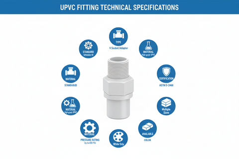 UPVC V.Socket/Adapter Technical Specifications - Schedule 40, ASTM D-2466