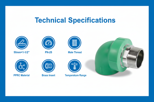 Elbow Male PPRC PN-25 50mm*1-1/2"