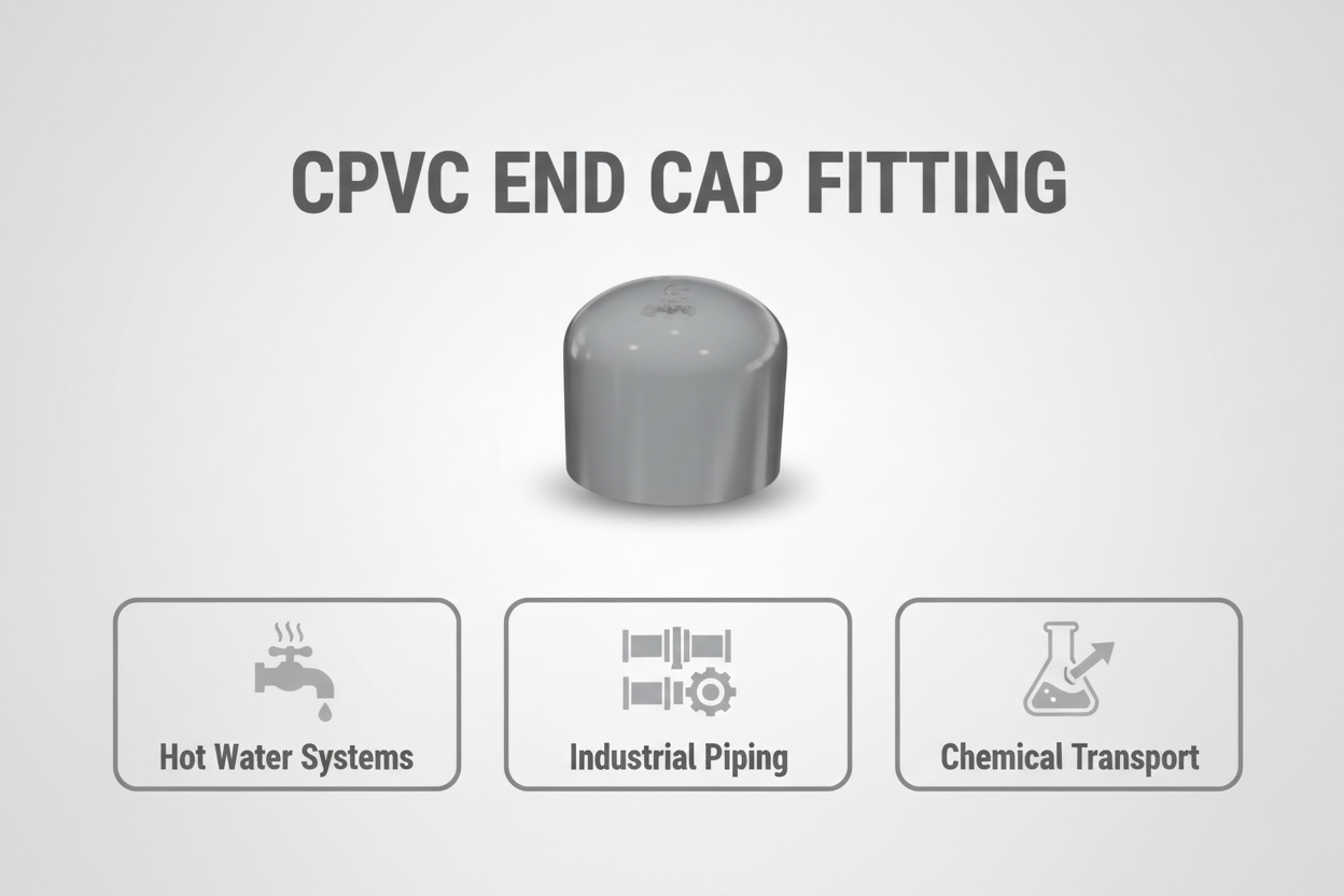 CPVC End Cap Applications - Hot Water Systems, Industrial Piping, Chemical Transport