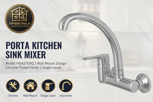 PORTA HDA270XQ Kitchen Sink Mixer – Hero Banner A+ Image