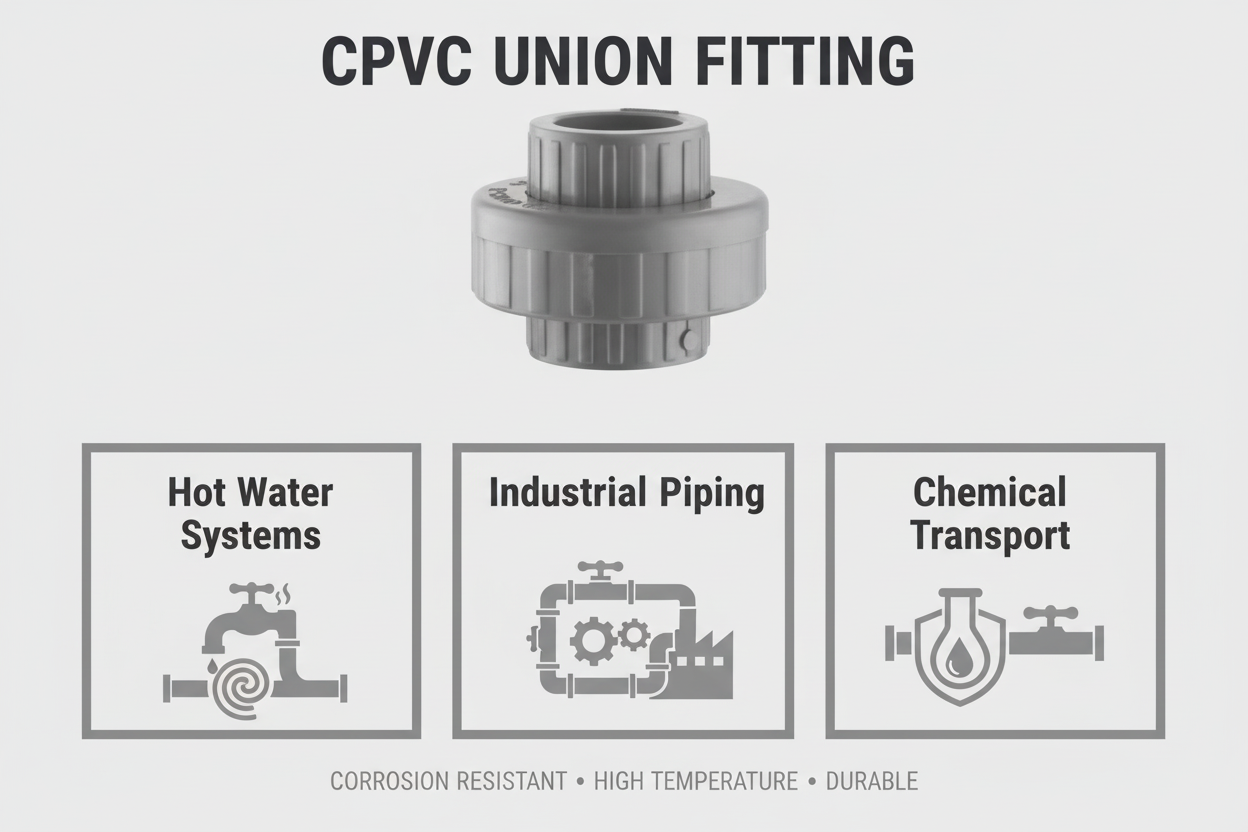 CPVC Union Applications - Hot Water Systems, Industrial Piping, Chemical Transport