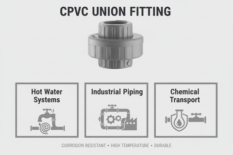CPVC Union Applications - Hot Water Systems, Industrial Piping, Chemical Transport