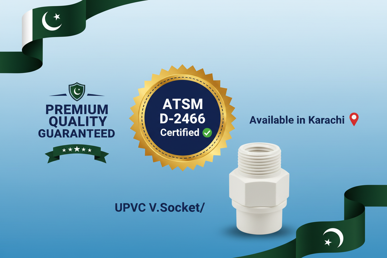 ASTM D-2466 Certified - Premium Quality UPVC V.Socket/Adapter Available in Karachi