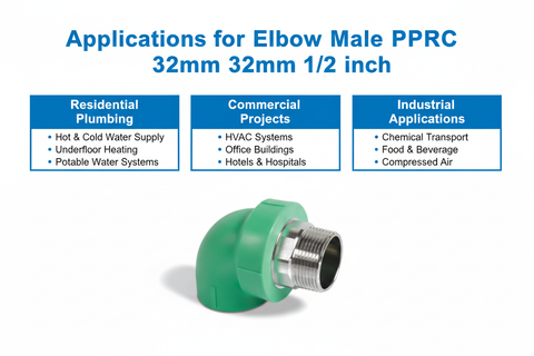 Elbow Male PPRC PN-25 32mm*1/2" Applications