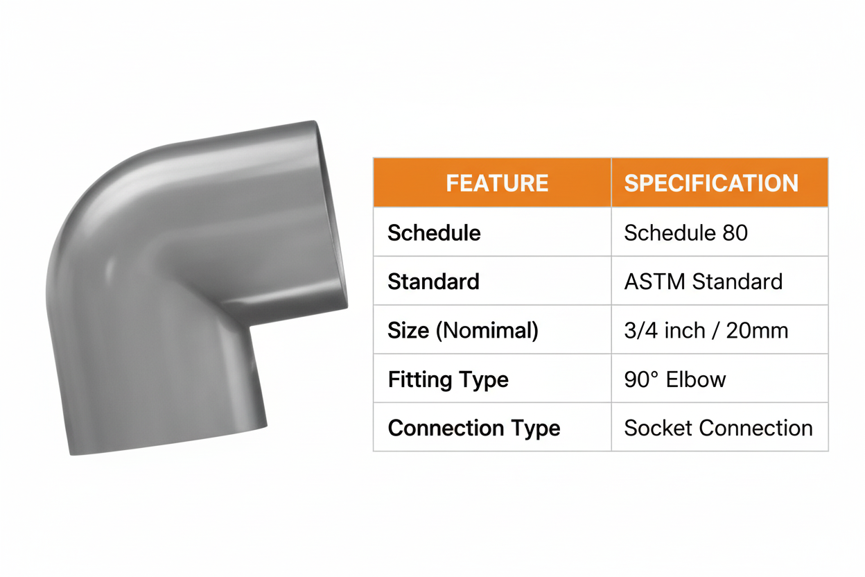 CPVC Elbow 90 Technical Specifications - Schedule 80, ASTM Standard