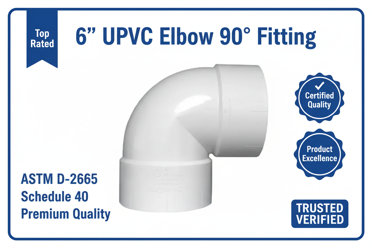 UPVC Elbow 90° Fitting - ASTM D-2665 Schedule 40 Premium Quality