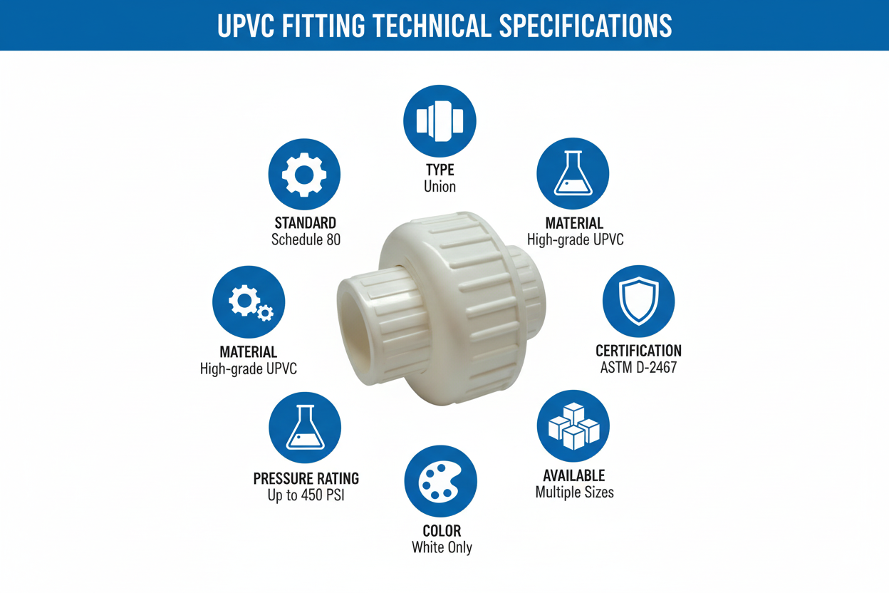UPVC Union Technical Specifications - Schedule 80, ASTM D-2467