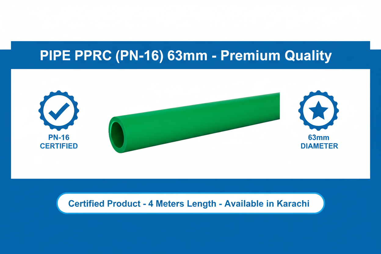 Pipe PPRC PN-16 63mm Quality Certification