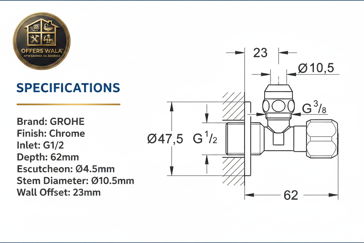 GROHE Angle Valve Specifications — Offers Wala
