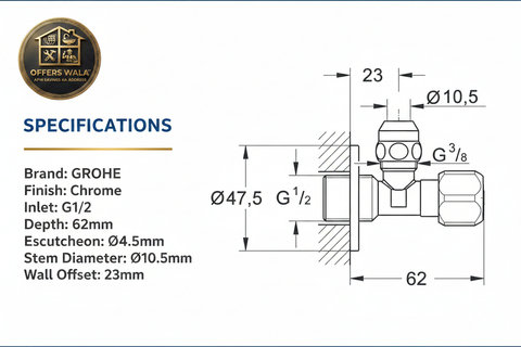 GROHE Angle Valve Specifications — Offers Wala