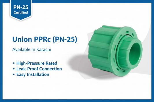 Union PPRc PN-25 20mm high pressure plumbing fitting available in Karachi