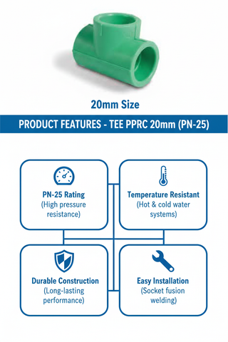 Tee PPRC PN-25 20mm Product Features