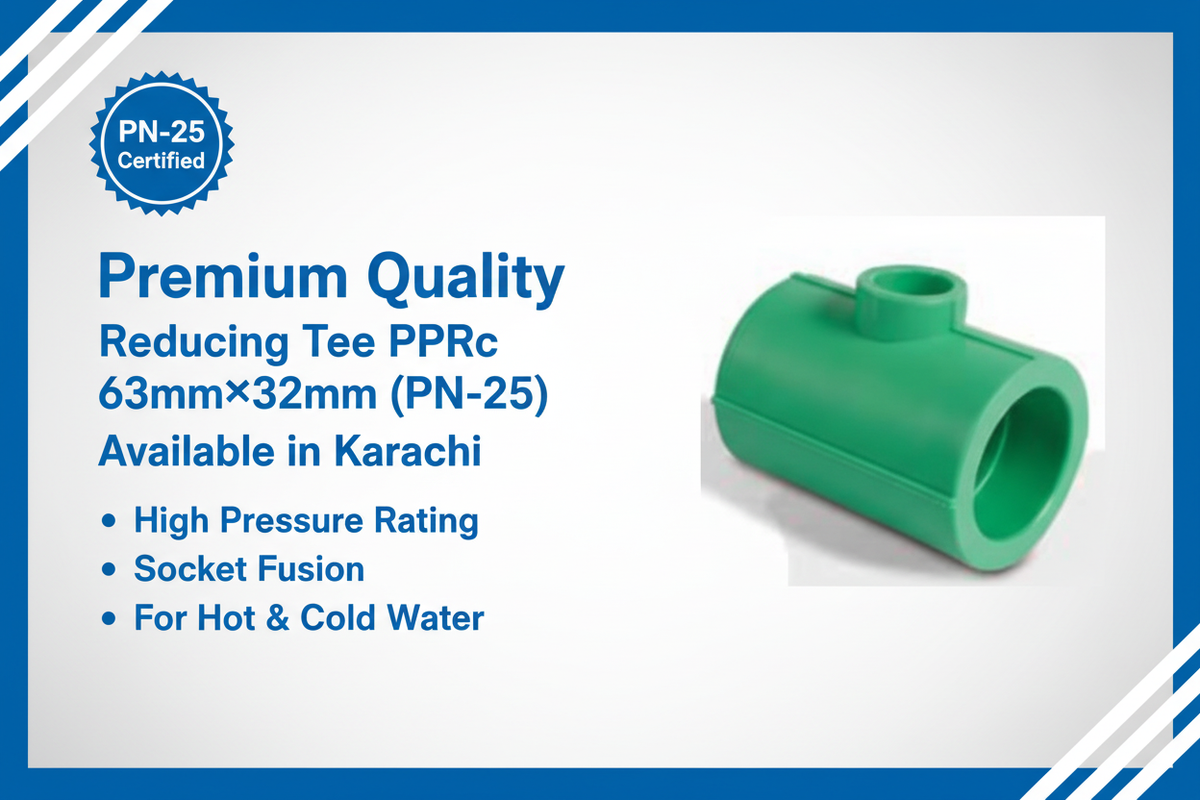 Reducing Tee PPRc 63mm×32mm (PN-25) - Available in Karachi