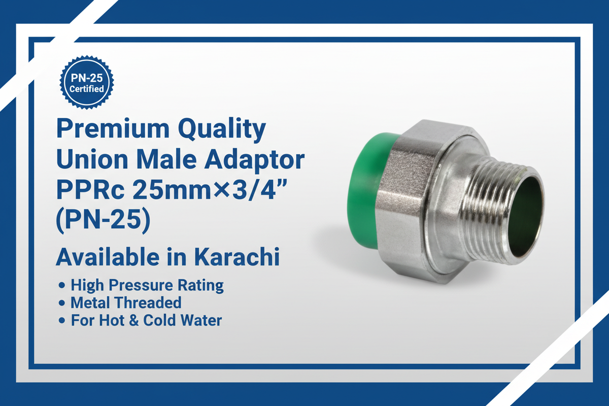 Union Male Adaptor PPRc 25mm×3/4" (PN-25) - Available in Karachi