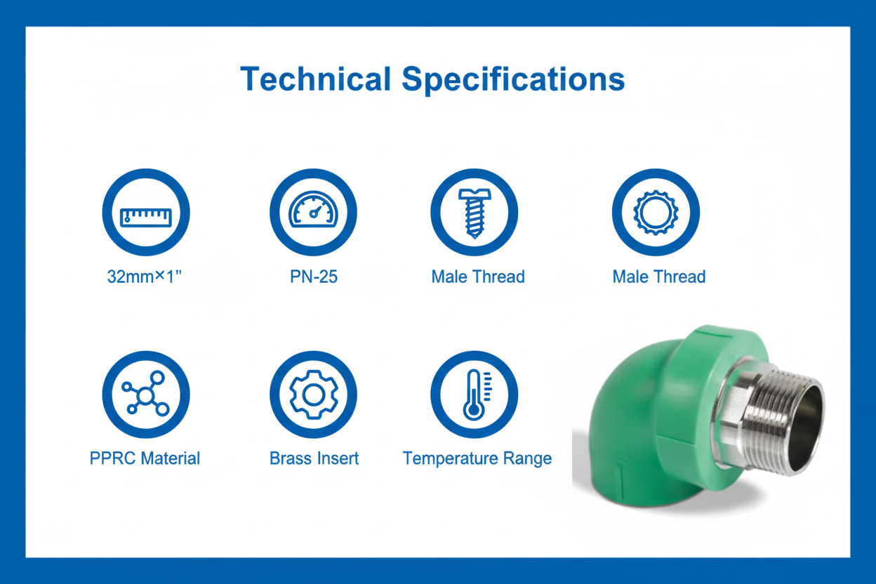 Elbow Male PPRC PN-25 32mm*1"