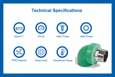 Elbow Male PPRC PN-25 32mm*1"