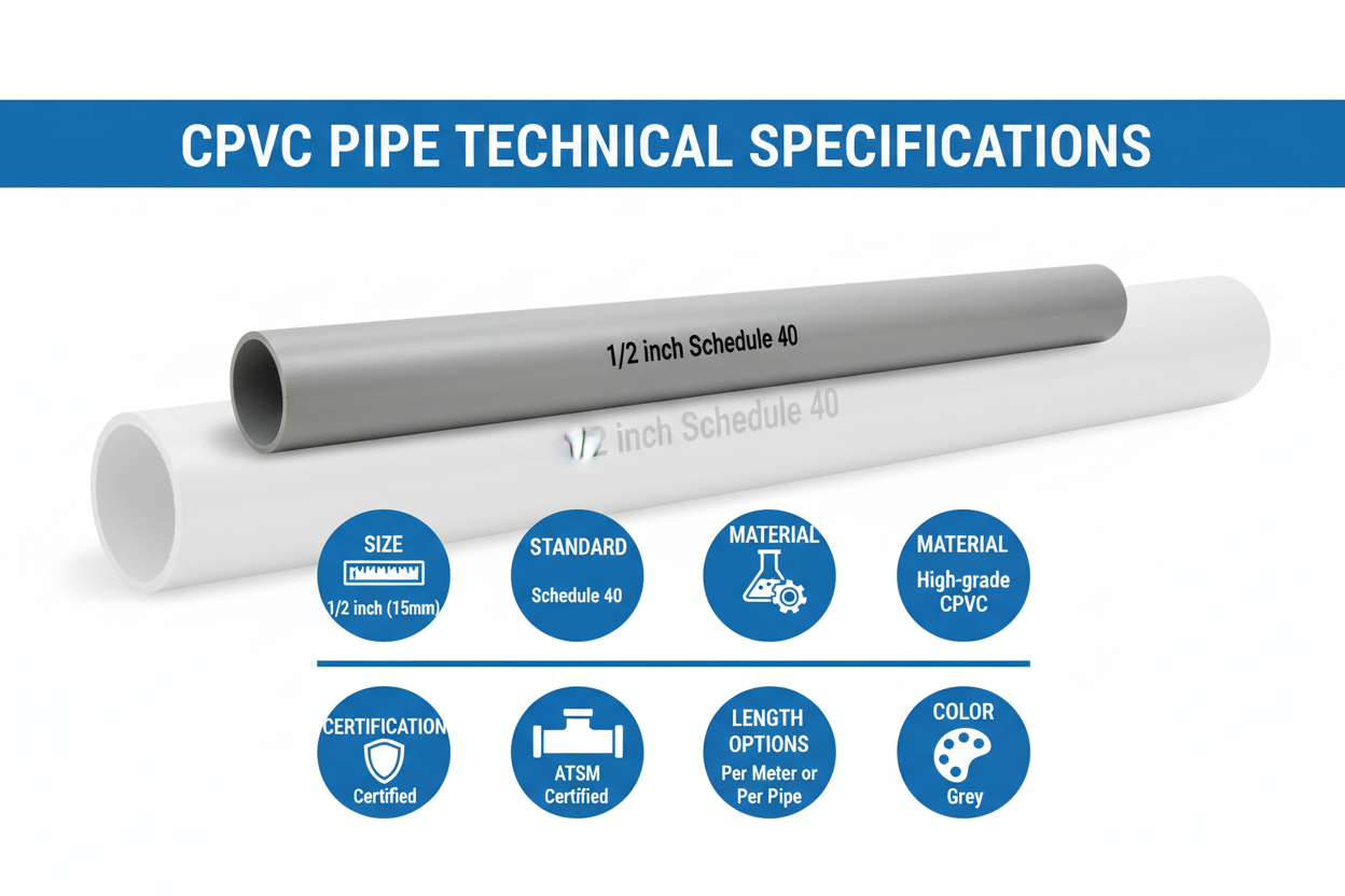 1/2 inch CPVC Schedule 40 Technical Specifications