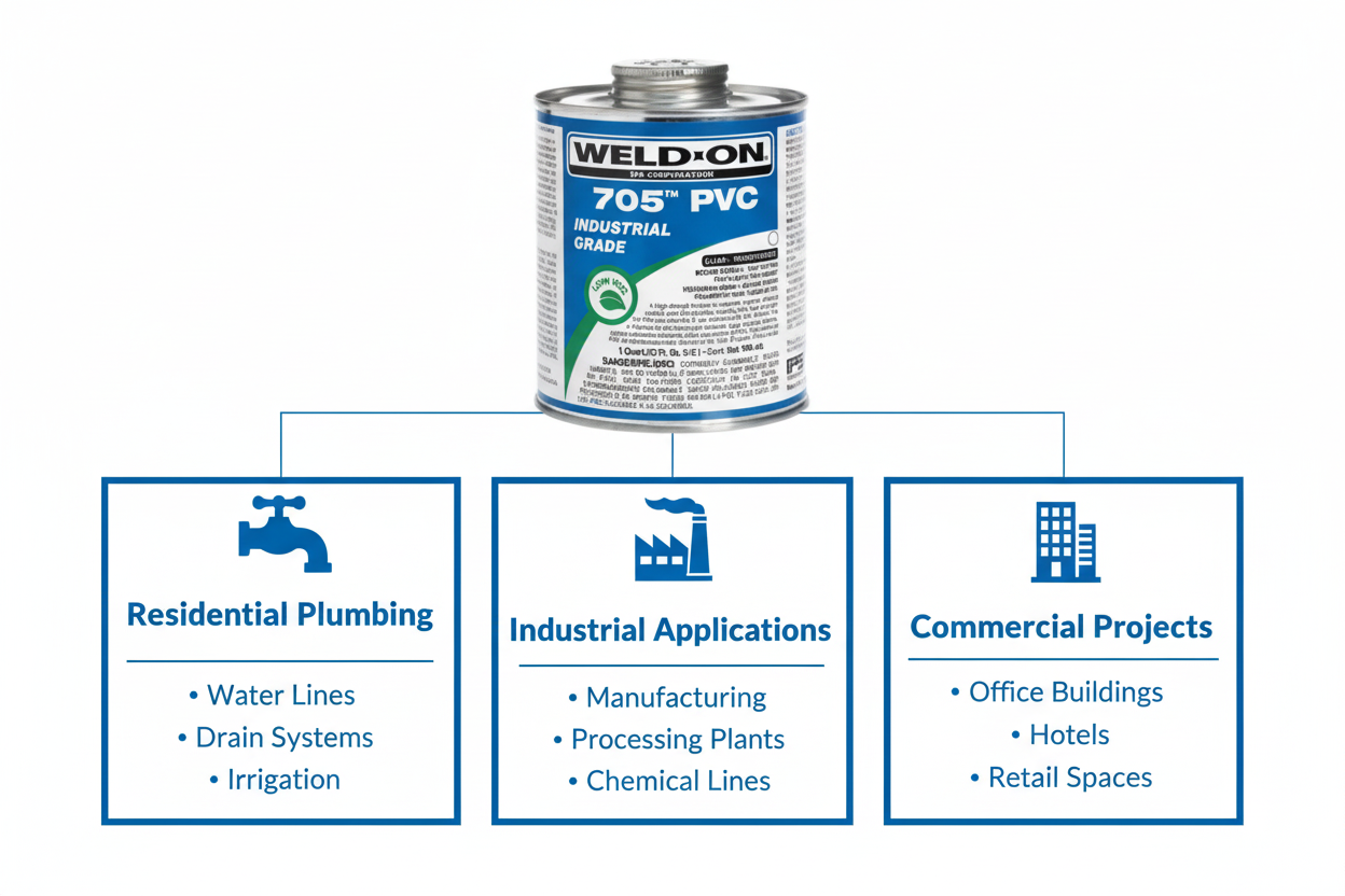 Application use cases - Residential Plumbing, Industrial Applications, Commercial Projects