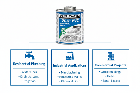 Application use cases - Residential Plumbing, Industrial Applications, Commercial Projects