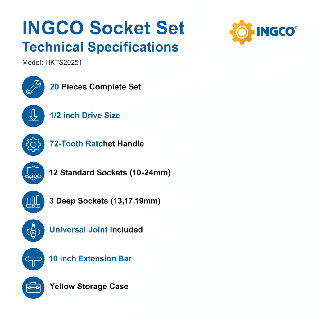 Ingco Socket Set Technical Specifications
