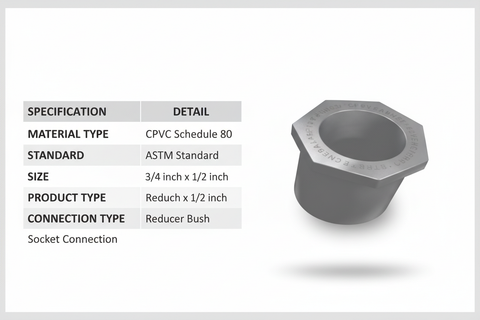 CPVC Reducer Bush Technical Specifications - Schedule 80, ASTM Standard