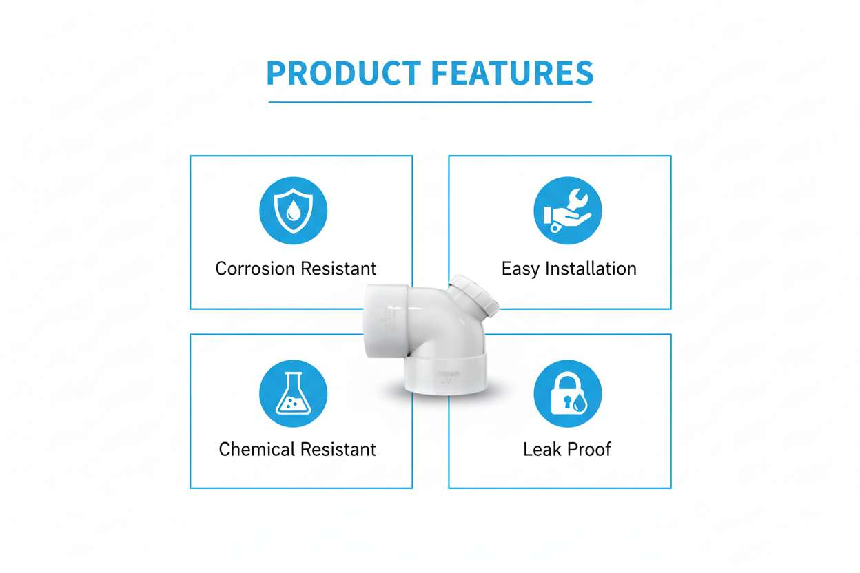 White UPVC P-Elbow Features - Corrosion Resistant, Easy Installation, Chemical Resistant, Leak Proof