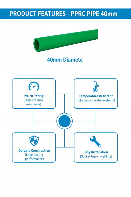 Pipe PPRC PN-20 40mm Product Features