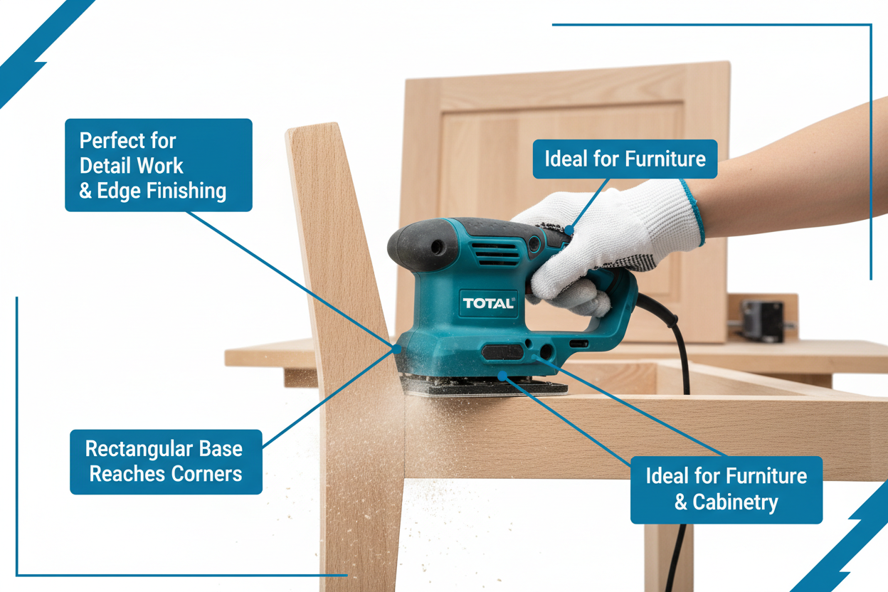 Total Finishing Sander Applications - Detail Work, Edge Finishing, Corners