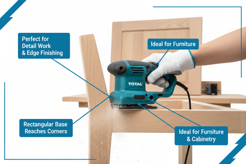 Total Finishing Sander Applications - Detail Work, Edge Finishing, Corners