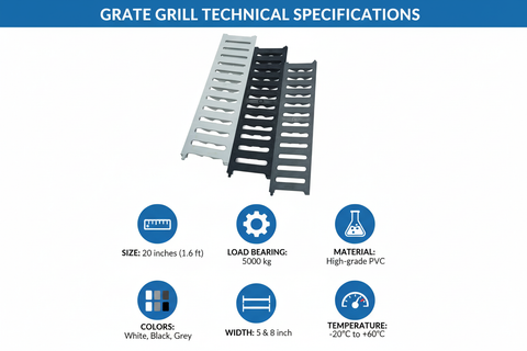 GRATE GRILL Technical Specifications - All Colors - 5000kg Load Capacity