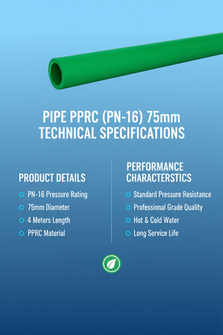 Pipe PPRC PN-16 75mm Technical Specifications