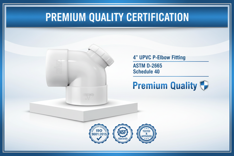 UPVC P-Elbow Fitting - ASTM D-2665 Schedule 40 Premium Quality