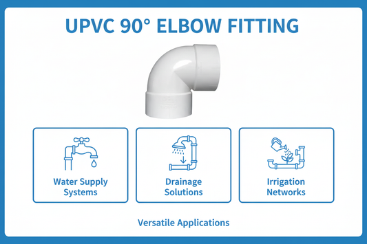 UPVC Elbow 90° Applications - Water Supply, Drainage, Irrigation Systems