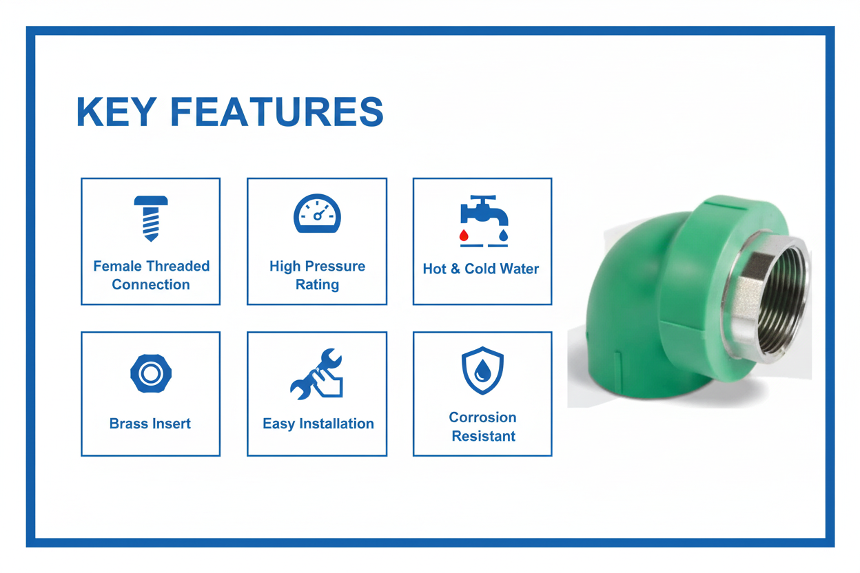 Elbow Female PPRC PN-25 50mm*1-1/2"