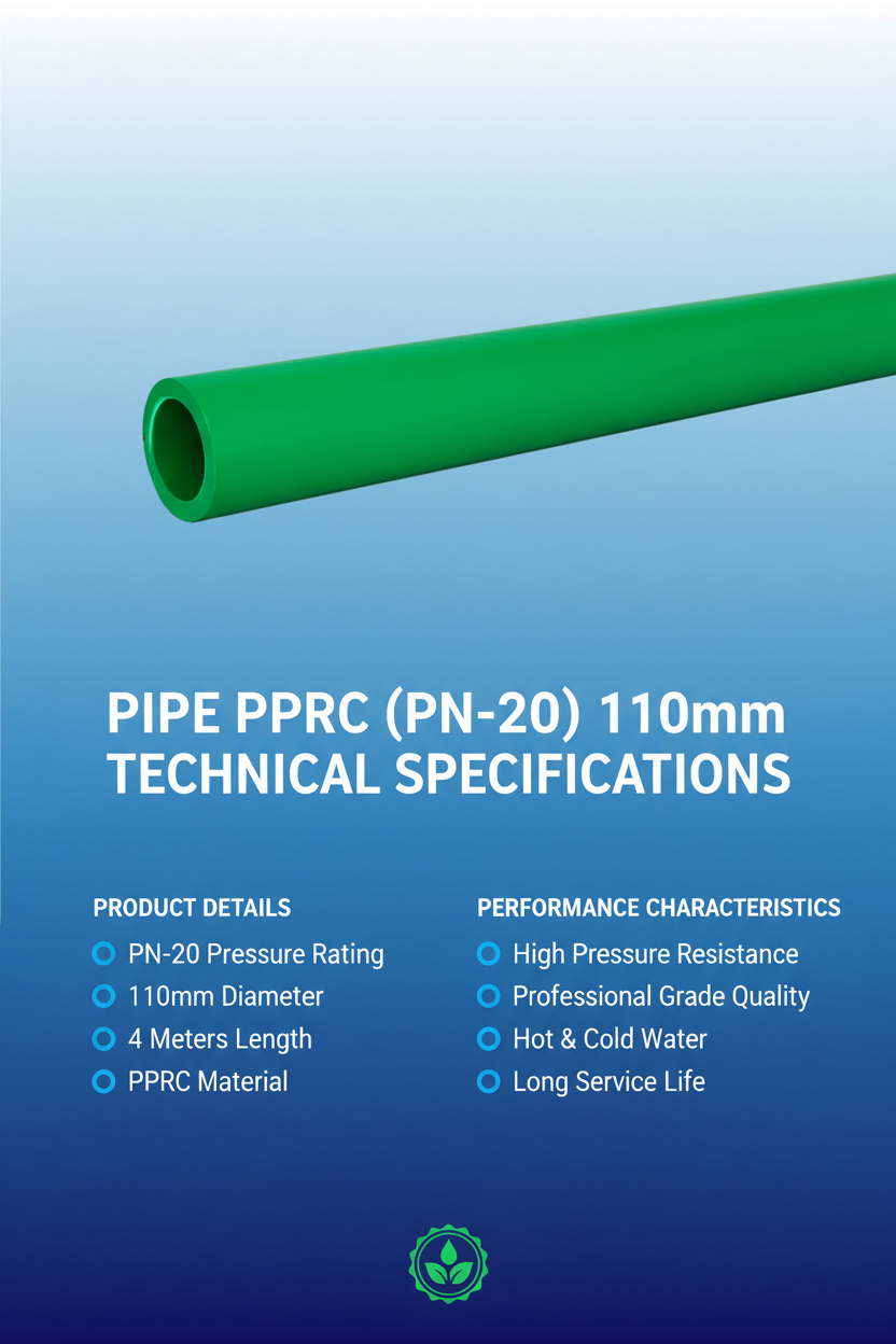 Pipe PPRC PN-20 110mm Technical Specifications