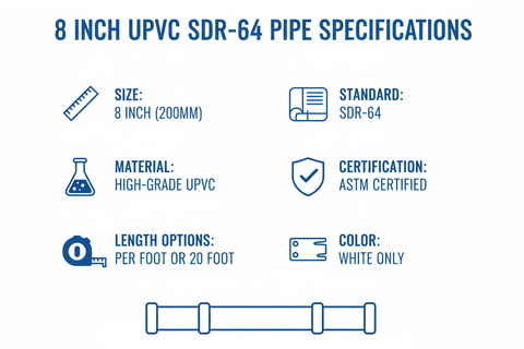 8 inch UPVC SDR-64 Technical Specifications