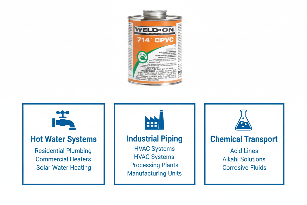 Application use cases - Hot Water Systems, Industrial Piping, Chemical Transport