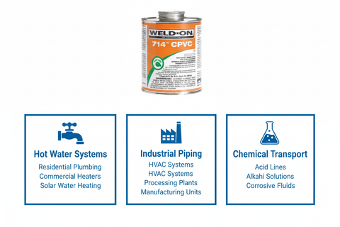 Application use cases - Hot Water Systems, Industrial Piping, Chemical Transport