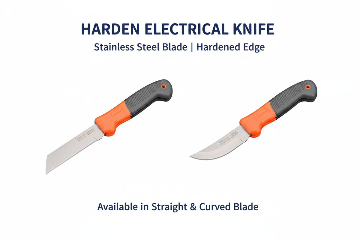 Harden Electrical Knife - straight and curved blade types with stainless steel and ergonomic handles